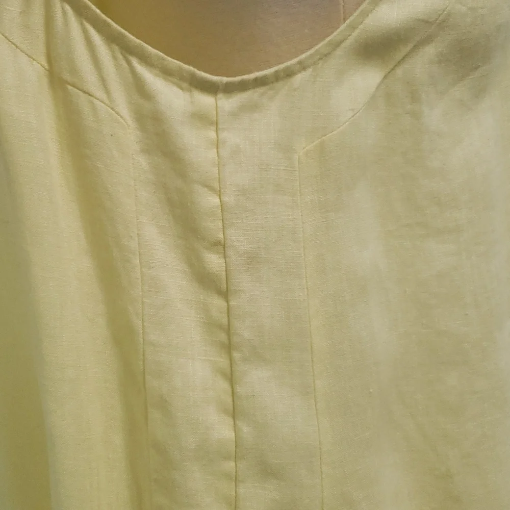 J Jill Love Linen butter-yellow linen midi dress with pockets size large - Picture 7 of 14